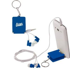 Arrow Earphones Keyring with Phone Stand