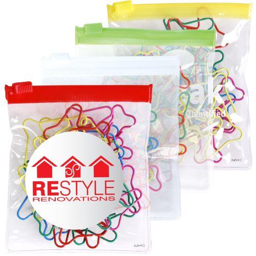 Bleep Shaped Paperclips in PVC Zippered Bag