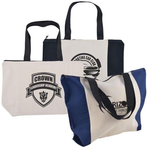 Bleep Zippered Calico Tote Bag