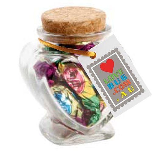 Devine Heart Jar filled with Lollies