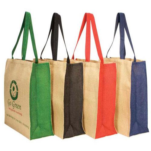 Dezine Jute Bag with Contrast Panel