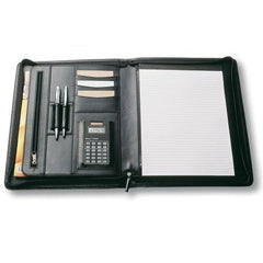 Avalon A4 Leather Look Compendium with Calculator