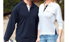 Outline Stretch Long Sleeve Sports Polo Shirt