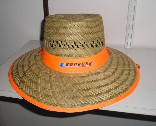 Generate Wide Brim Straw Hat with Orange Trim