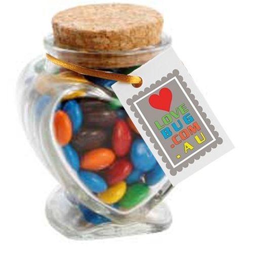 Devine Heart Jar filled with Lollies