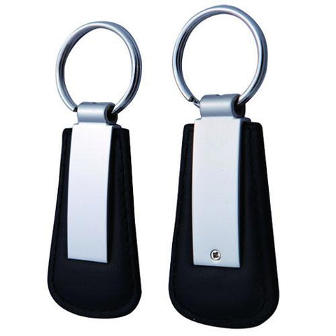 Arc Leather Look Nickel Keyring