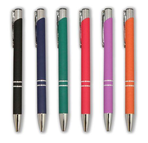 Arc Metal Pen with rubberised finish.