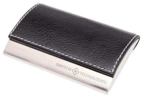 Classic Leather Look Business Card Holder