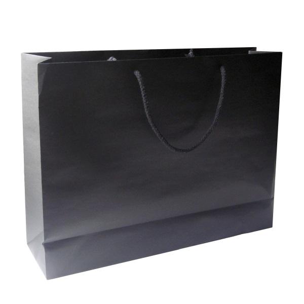 Crete Black Paper Bag With Rope Handles
