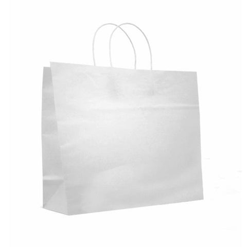 Crete White Paper Bag With Twisted Handles