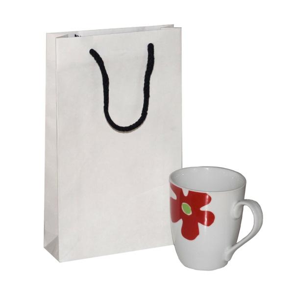 Crete White Paper Bag With Black Rope Handles