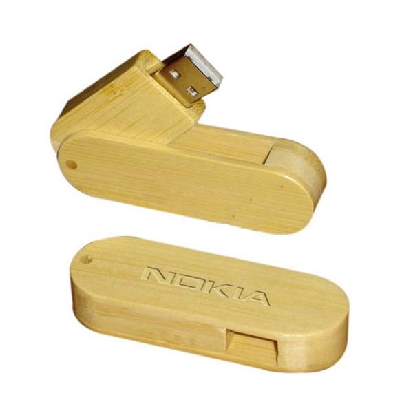 Wooden Swivel USB Flash Drive
