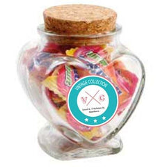 Devine Heart Jar filled with Lollies